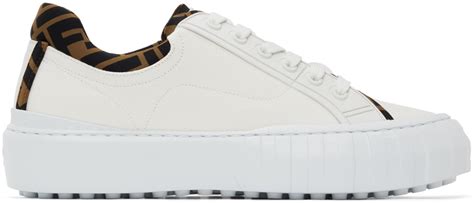 Fendi white canvas sneakers